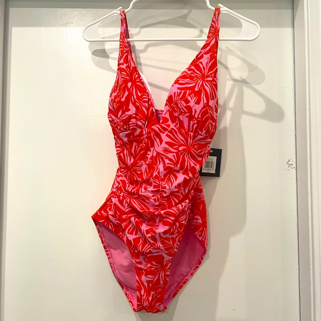 Ellen Tracy One Piece Swimsuit Brand New Tropical Pattern
